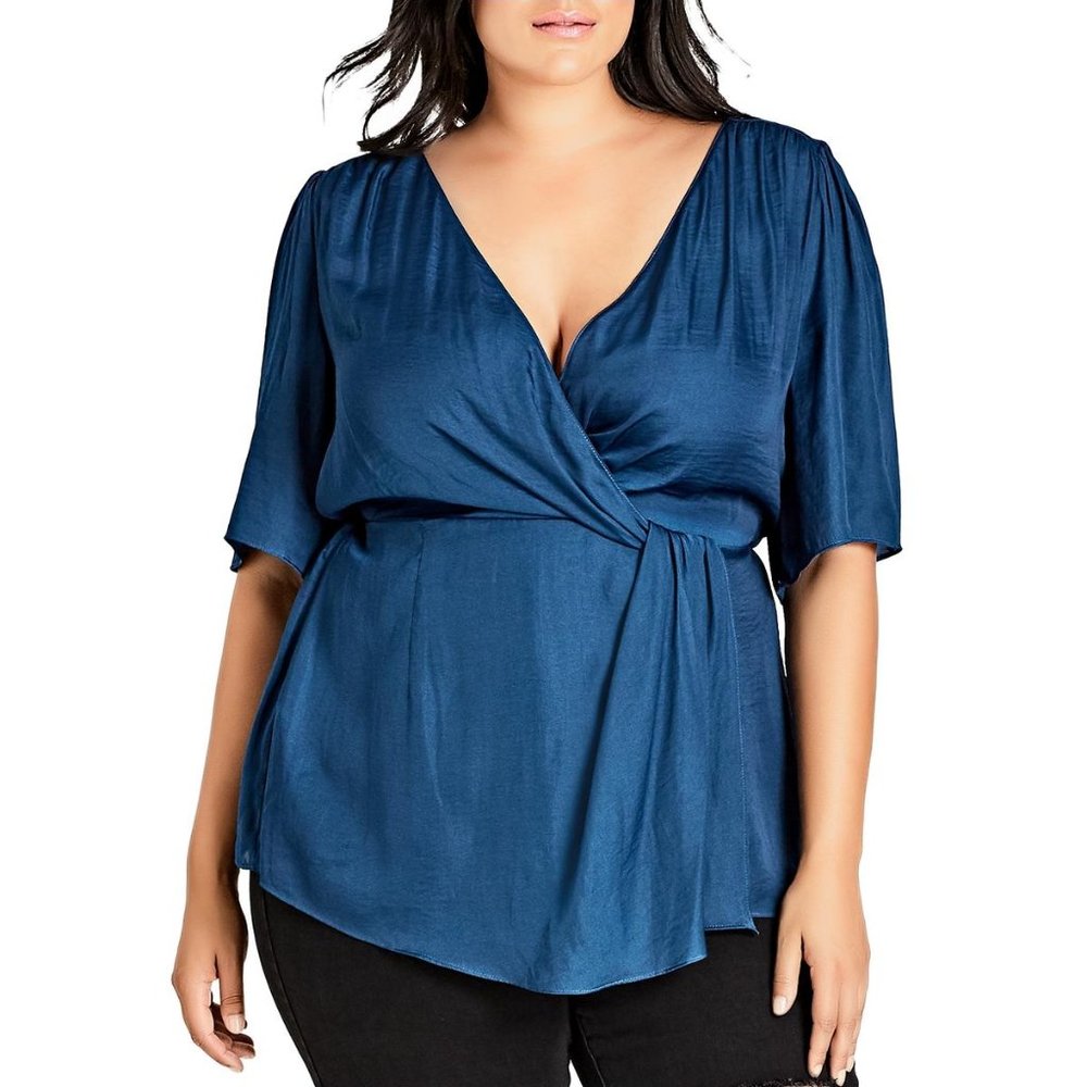 City Chic Simply Knot Top - Teal